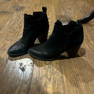 Black booties, suede, size 9